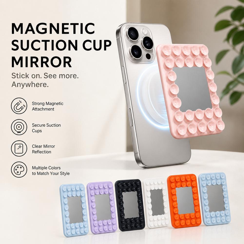 Phone Holder - 자석식 흡착컵 휴대폰 거치대(거울 포함) -