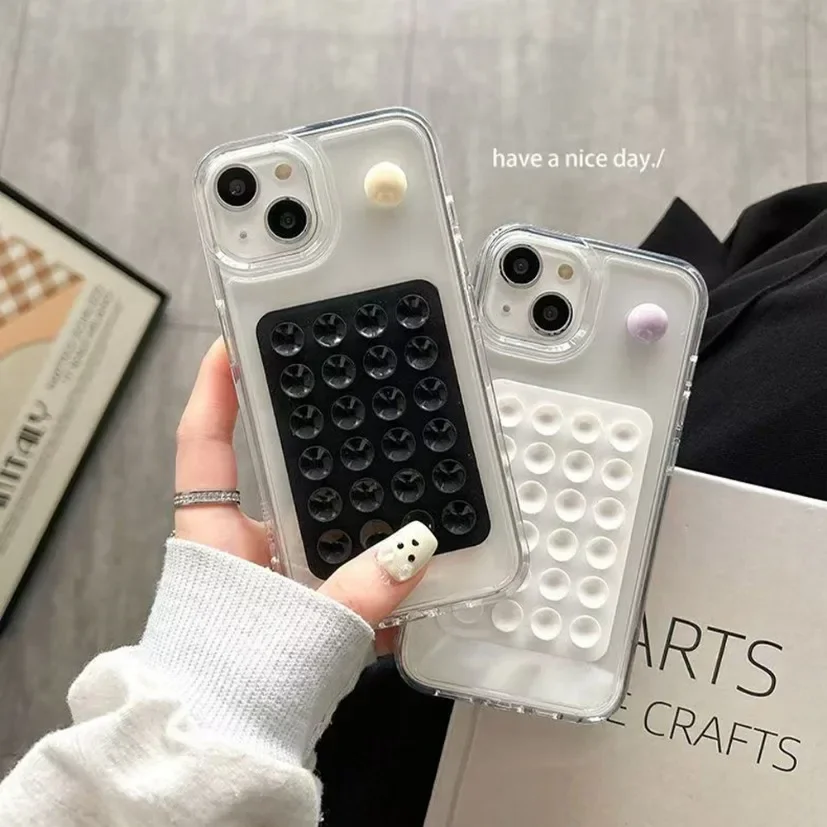 Phone Holder - 정사각형 실리콘 흡착식 휴대폰 거치대 패드,