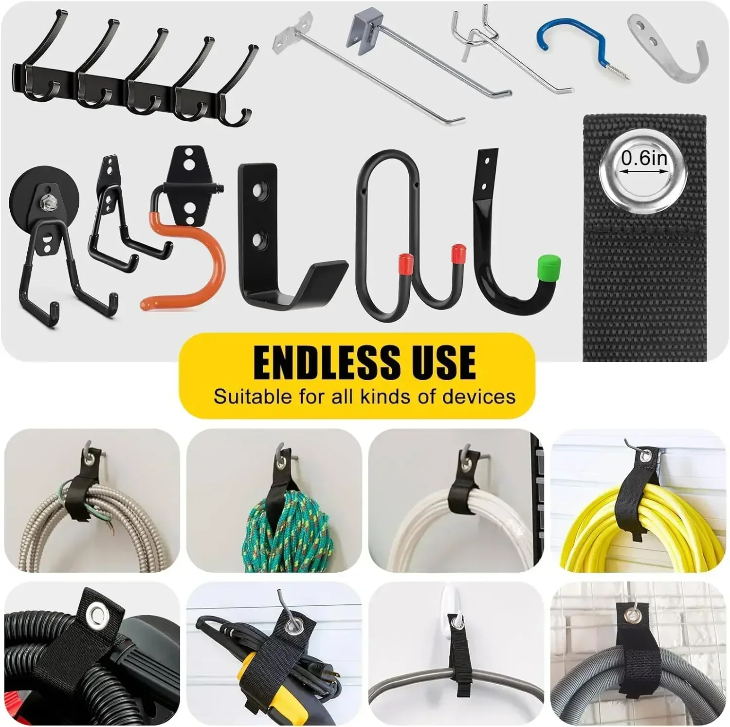 튼튼한 보관용 스트랩, 재사용 가능한 연장 코드 정리대 - Cable Organizer 리뷰 및 가격