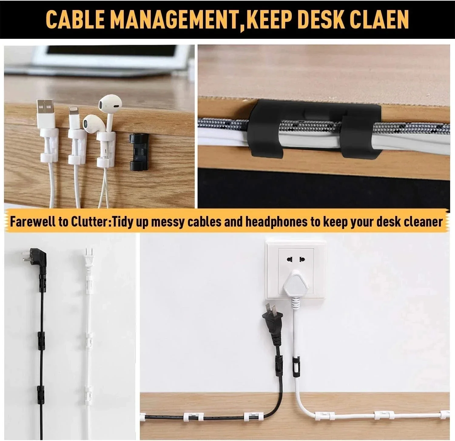 케이블 클립 정리대, 전선 고정대, 케이블 관리용, 자 - Cable Organizer 리뷰 및 가격